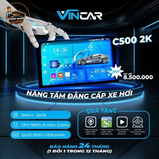 Màn hình Android thông minh Vincar C500 2K