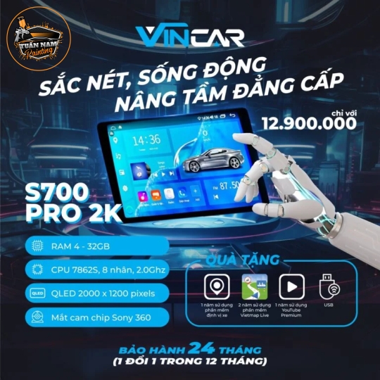 Màn hình Android thông minh Vincar S700 Pro 2K