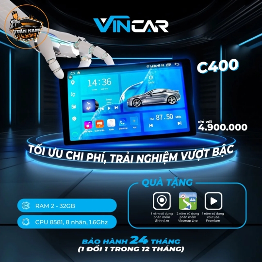 Màn hình Android thông minh Vincar C400