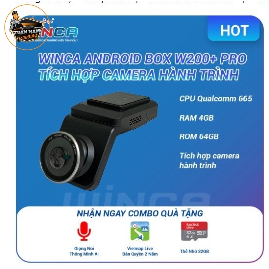 Winca Android Box Tích Hợp Camera Hành Trình W200+ Pro